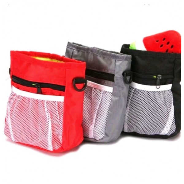 Rubeku Pet Training Bag Outdoor Multi-functional Pouch (Red)