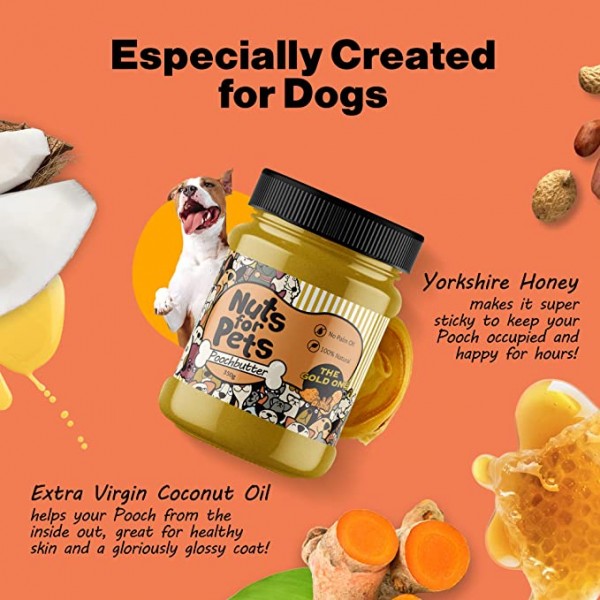 Nuts for Pets Dogs Peanut Butter with Turmeric 350g