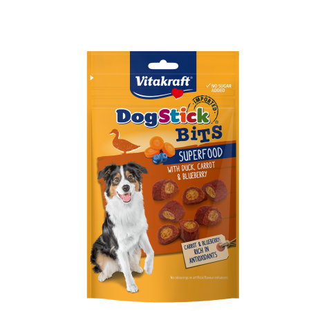 Vitakraft Dog Stick Bits Superfood Duck w Carrot & Blueberry 70g (3 Packs)