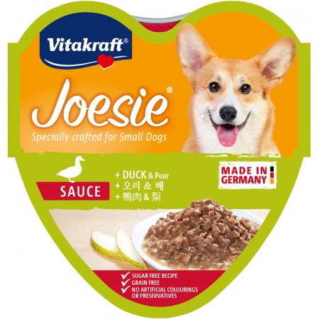 Vitakraft Joesie Heart Duck & Pear Dog Wet Food 85g Carton (3 cans)