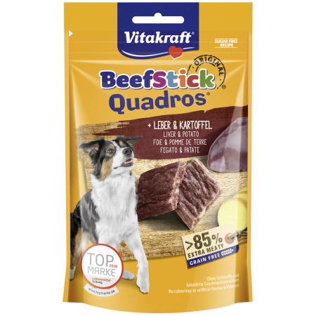 Vitakraft Dog Stick Quadros Beef Liver & Potato 70g (3 Packs)