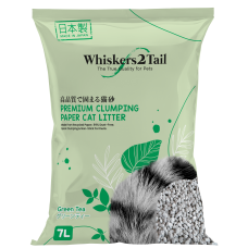 Whiskers2Tail Premium Clumping Paper Cat Litter Green Tea 7L