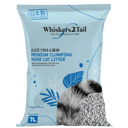 Whiskers2Tail Premium Clumping Paper Cat Litter Aqua Blue 7L