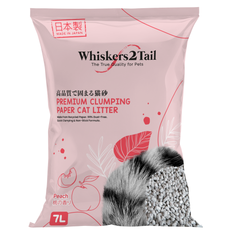Whiskers2Tail Premium Clumping Paper Cat Litter Peach 7L