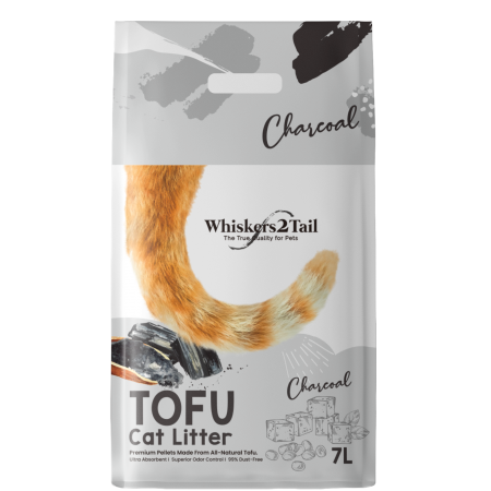 Whiskers2Tail Tofu Cat Litter Charcoal 7L (6 Packs)