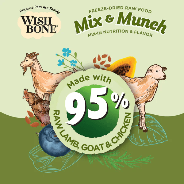 Wishbone Dog Food Mix & Munch Lamb, Goat & Chicken 350g