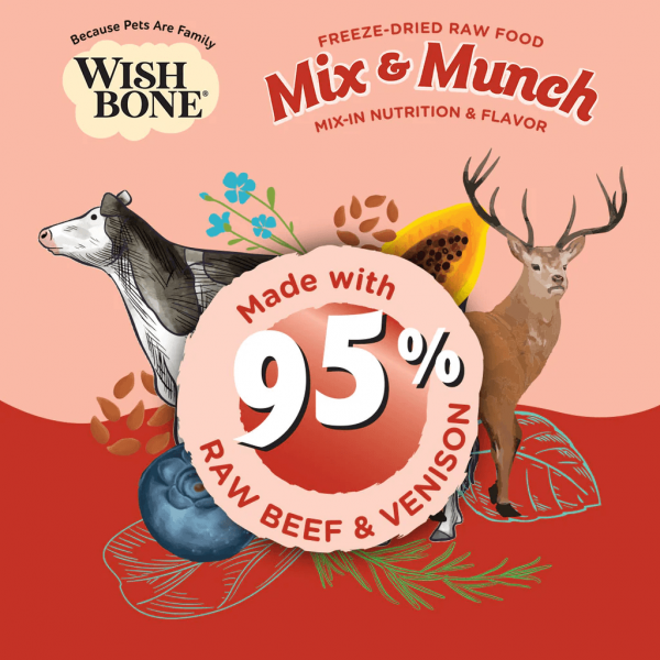 Wishbone Dog Food Mix & Munch Beef & Venison 350g