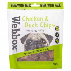 Webbox Mega Value Pack Chicken and Duck Chips Meaty Dog Treats 275g