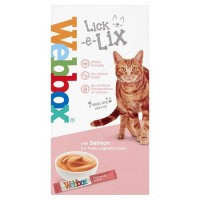 Webbox Lick-e-Lix Yoghurty Salmon Cat Treat 15g x 5's (3 Packs)