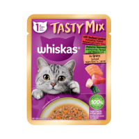 Whiskas Tasty Mix Seafood Cocktail with Wakame Seaweed in Gravy 70g (28 packs)