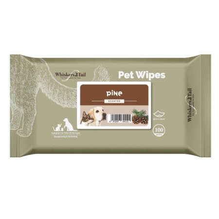 Whiskers2Tail Pet Wipes 100's Pine (6 Packs)