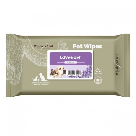 Whiskers2Tail Pet Wipes 100's Lavender (6 Packs)