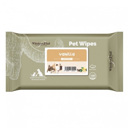 Whiskers2Tail Pet Wipes 100's Vanilla (3 Packs)
