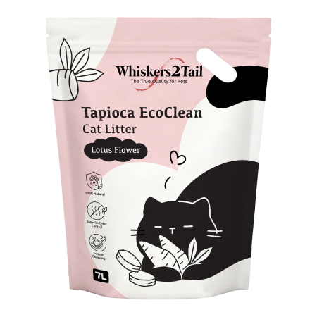 Whiskers2Tail Tapioca EcoClean Cat Litter 5kg/7L Lotus Flower
