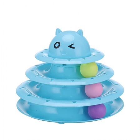 Dooee Cat Toy Interactive Circular Ball Track Blue