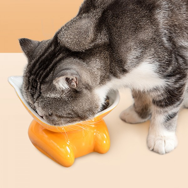 Plouffe Ceramic Kitty Doll Bowl Orange