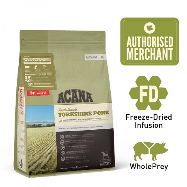 Acana Dog Dry Food Singles Yorkshire Pork Recipe 2kg