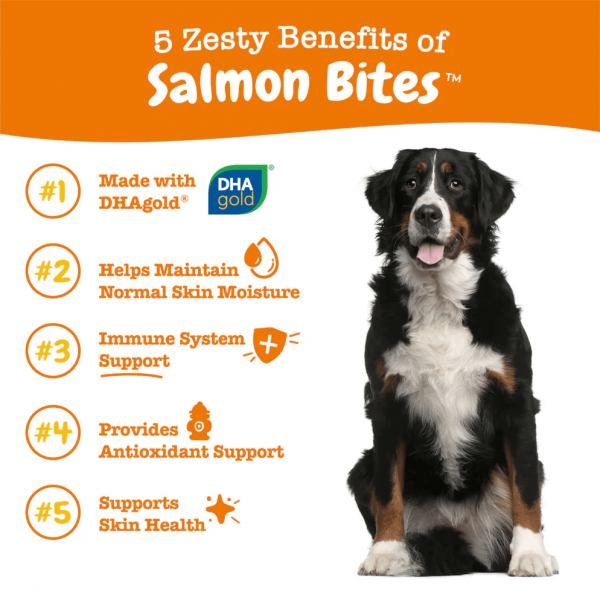 Zesty Paws Dog Salmon Bites Bacon 90 Soft Chews