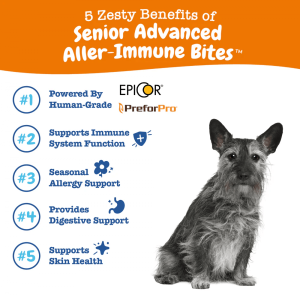 Zesty Paws Dog Senior Advanced Aller-Immune Bites Salmon 90 Soft Chews