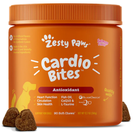 Zesty Paws Dog Cardio Bites Salmon 90 Soft Chews