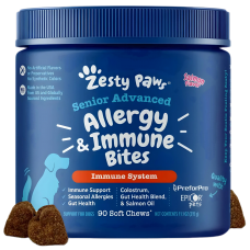 Zesty Paws Dog Senior Advanced Aller-Immune Bites Salmon 90 Soft Chews