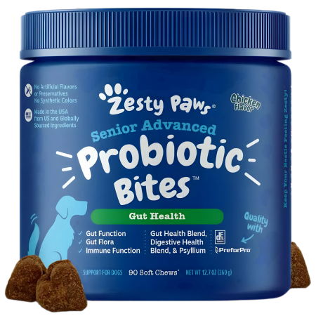 Zesty Paws Dog Senior Advanced Probiotic Bites Chicken 90 Soft Chews