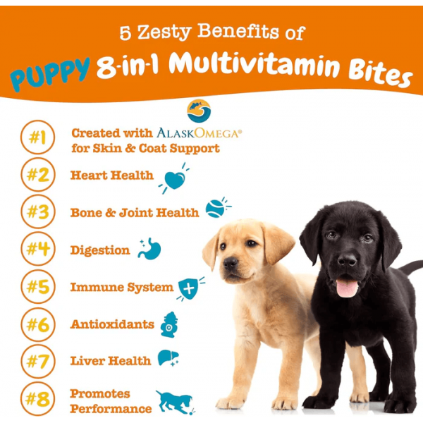Zesty Paws Dog 8-in-1 Multivitamin Bites for Puppy 180g