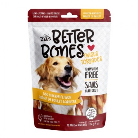 Zeus Better Bones BBQ Chicken Wrapped Twist Dog Treats 10's