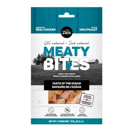 Zeus Meaty Bites Chewy Taste Of The Ocean Dog Treats  150g