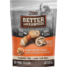 Zoe Better Than Rawhide Peanut Butter Mini Dog Treats  10's