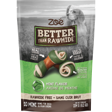 Zoe Better Than Rawhide Mint Mini Dog Treats 10's