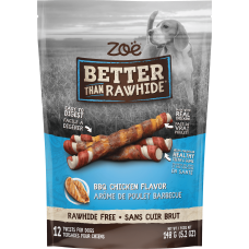 Zoe Better Than Rawhide BBQ Chicken Twist Dog Treats 12's