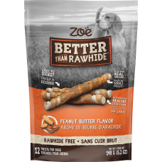 Zoe Better Than Rawhide Peanut Butter Twist Dog Treats 12's