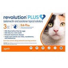 Zoetis Revolution Plus Selamectin (5.6 - 11lbs) Orange Box