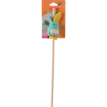 Zolux Cat Toy Fishing Rod With Rabbit Turquoise