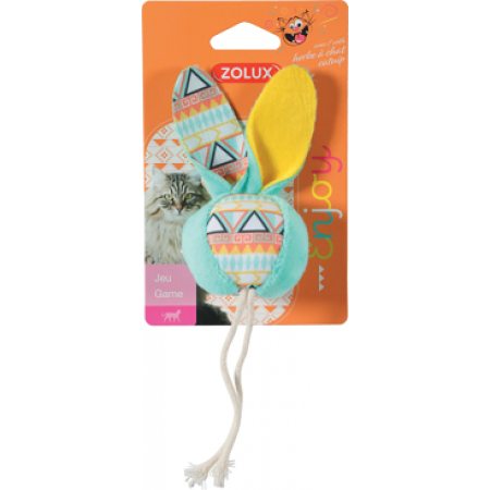 Zolux Cat Toy Rabbit-Shaped Ball With Catnip Turquoise