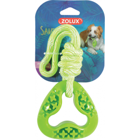 Zolux Dog Toy TPR Samba Triangle Rope Green 26cm