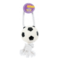 Zolux Dog Toy Vinyl Soccer Ball With Rope 10cm