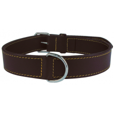 Zolux Dog Collar Leather Lined 35mm Brown