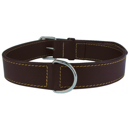 Zolux Dog Collar Leather Lined 60mm Brown