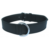 Zolux Dog Collar Leather Lined 40mm Black