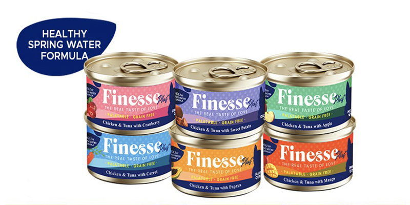 Ideal for all cat breeds, Finesse Plus+ wet food is grain-free and specially formulated by feline experts, tailored to our cat’s specific health concerns and needs to help maintain their optimal health.  Keep your cat's palette satisfied with this assortment of palatable and nutritious gourmet cat food flavours.